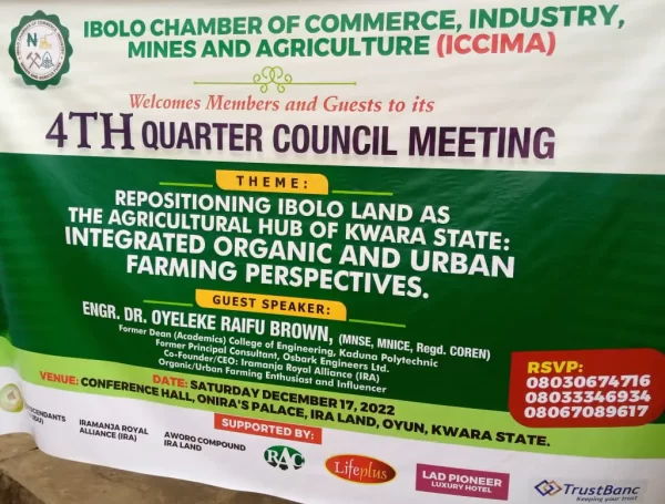 Food Revolution is Crucial TO Agricultural Development in Ibolo Land – Dr. Oyeleke